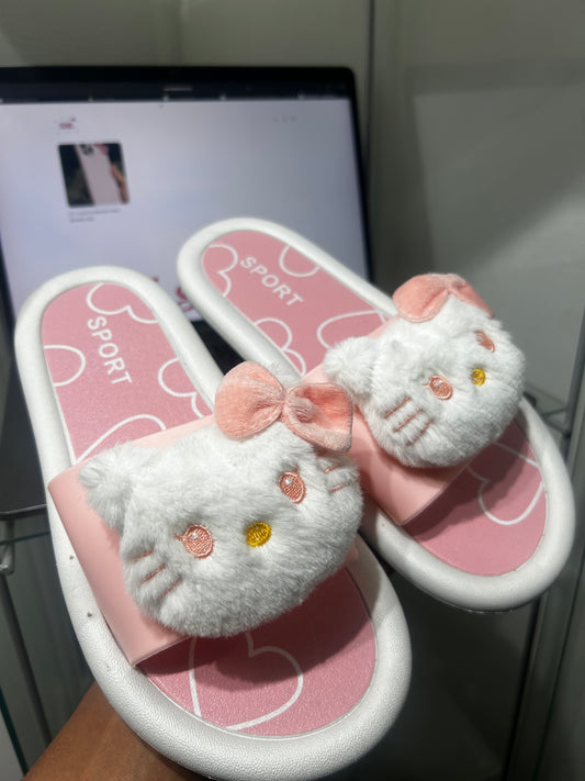 🎀KITTY SLIDES PINK/WHITE🎀